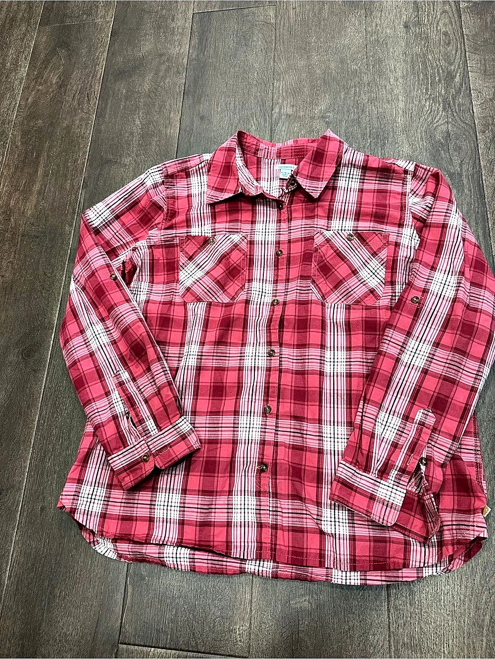 Carhartt Plaid Button Down in Red & White Size XL Like New